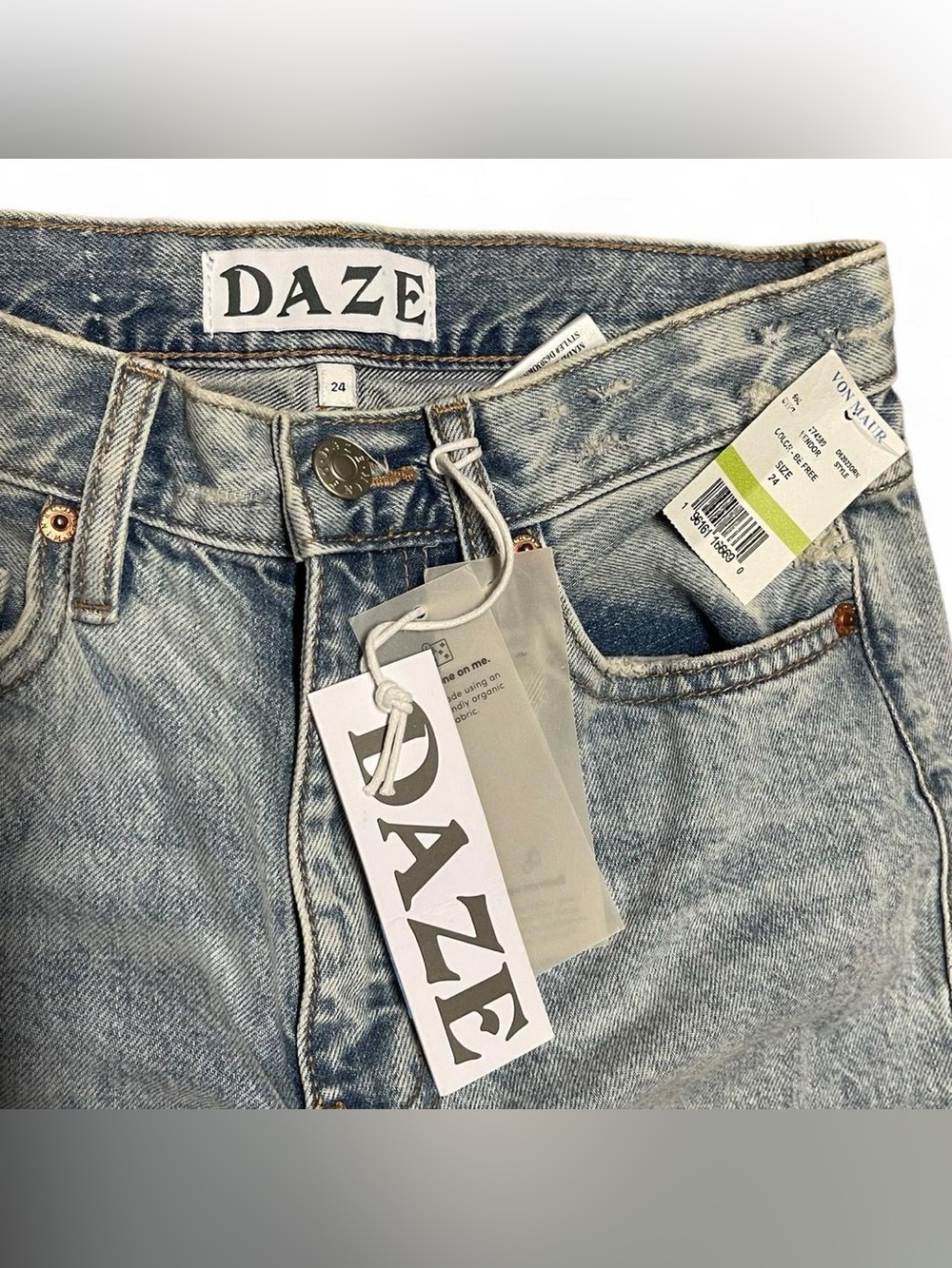Daze Denim Women's Sundaze High Rise Dad Distressed Jeans Size 24 NWT 27x27 - Picture 4 of 11